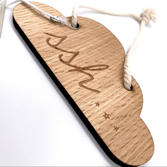 NWT Stephan Baby Beech Wood Shh Cloud Sleep Sign - Picture 6 of 10